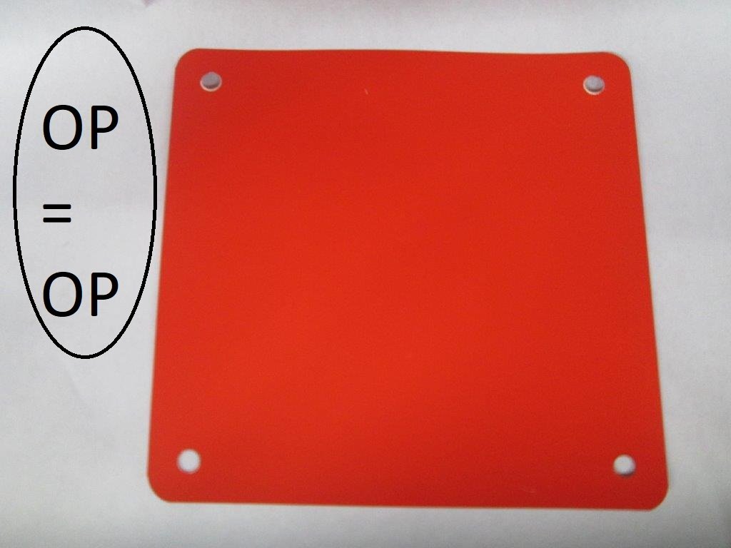 Metalen label rood 120x150x0,15mm 4 gaten 5 mm 500 stuks-0