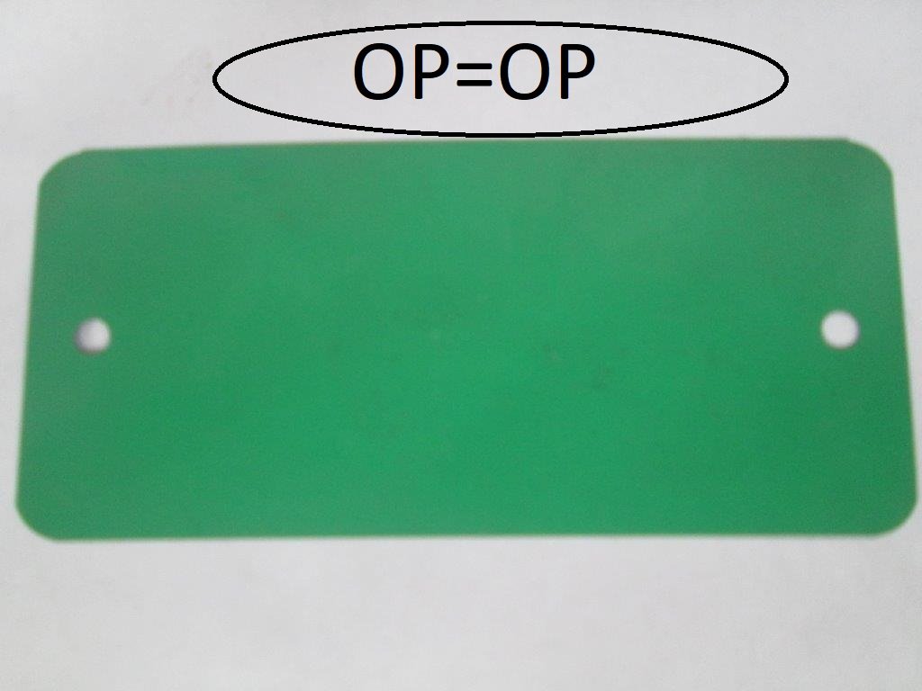 Metalen label groen 125x125x0,15mm 4 gaten 5 mm 750 stuks-0
